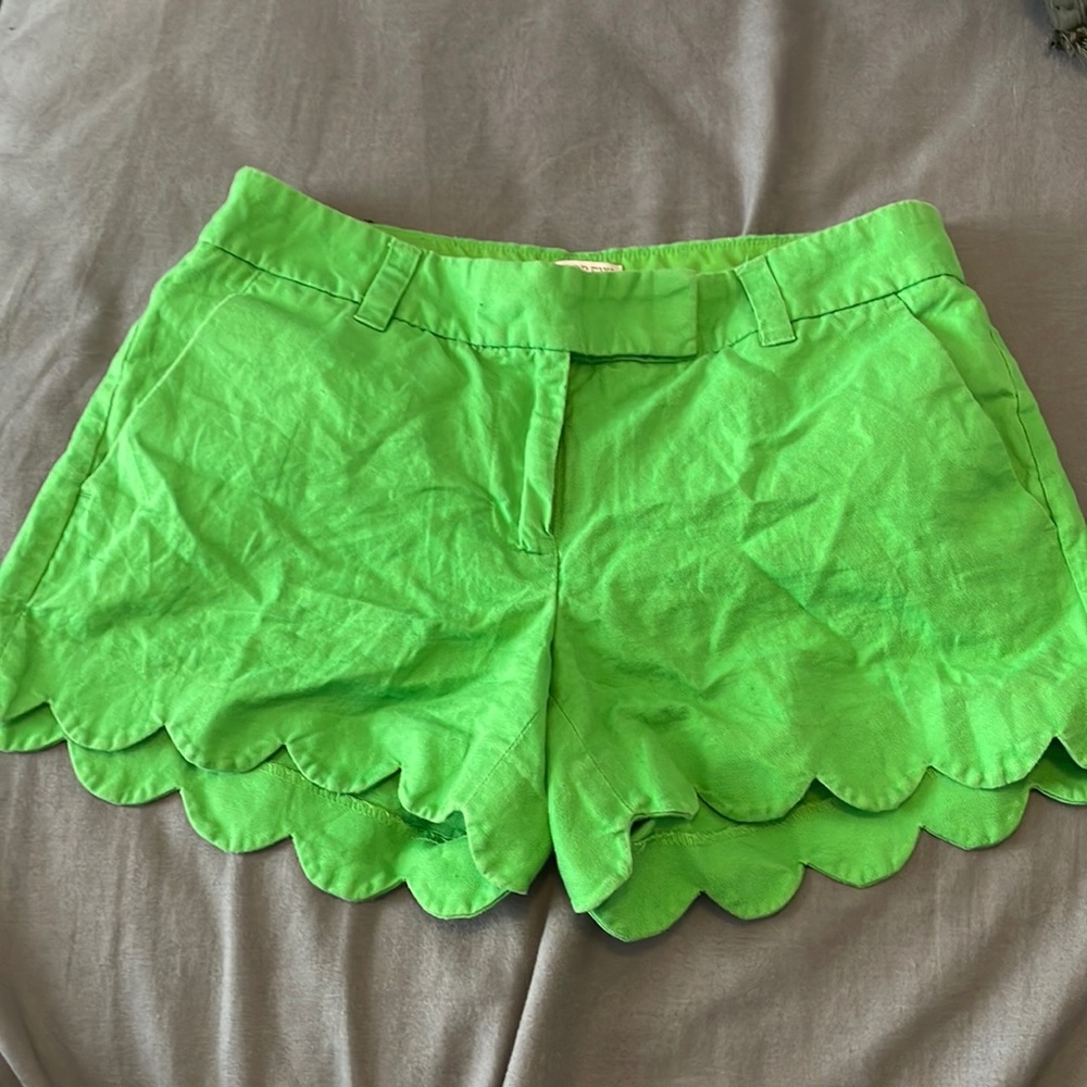 Green Scalloped JCrew Shorts